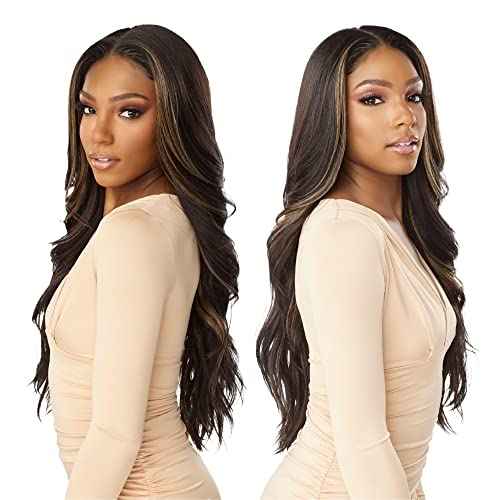 Sensationnel What Lace 13X6 Wigs - Braelyn Lacefrontal Hand Tied Glueless Synthetic With Natural Density Preplucked Hairline (BALAYAGEHAZELNUT)
