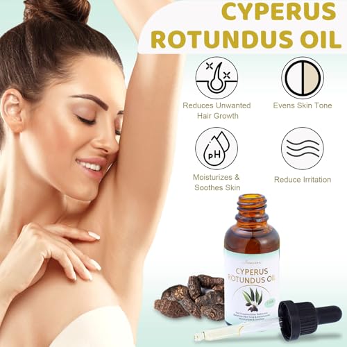 Cyperus Rotundus Hair Removal Oil - Natural Hair Growth Reducer & Skin Moisturizer