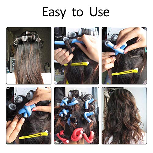 AIDUCHO Flexi Rods For Long Hair 42PCS 7" Flexible Curling Rods Hair Rollers Soft Foam Hair Curler No Heat Curlers Heatless Curling Set Heatless Curler Hair Curling Rod for Short Medium Long Hair