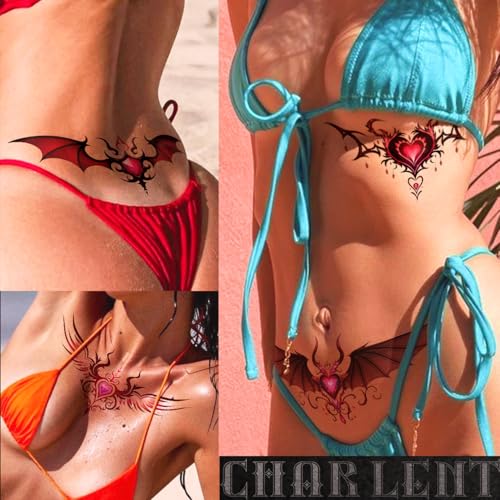 CHARLENT 24 Pc Sexy Temporary Tattoos for Women
