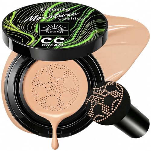 Sulily CC Cushion Foundation with SPF 50+ for Mature Skin - Full Coverage, Moisturizing & Lightweight