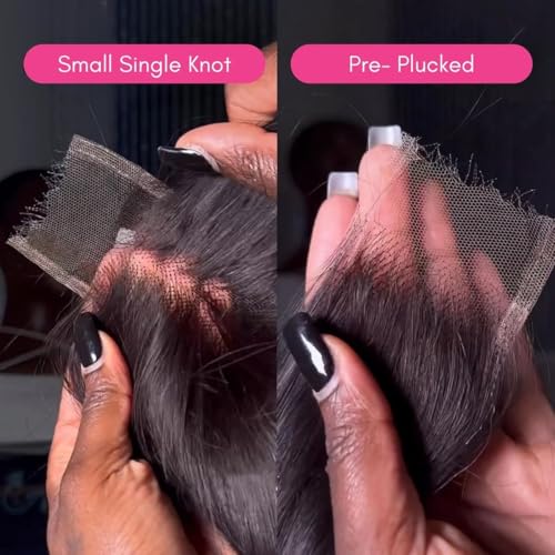 SKINLIKE Real HD Swiss Lace Closure Human Hair 2x6 Lace Closure with Clean Hairline Much More Density Full Cuticle Aligned Brazilian Human Hair Body Wave Style (18inch, HD BW 2x6 lace closure)