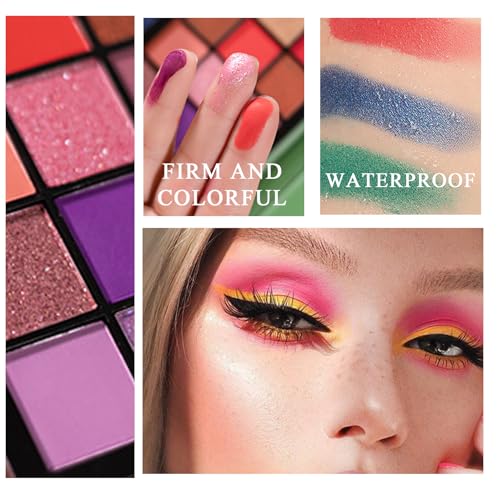 36 Colors Makeup Eyeshadow Palette, Colorful Matte Glitter Eyeshadow Makeup Palette, Professional Waterproof Shimmer Eyeshadow Palette, Highly Pigmented Powder Eyeshadow Makeup Set(A)