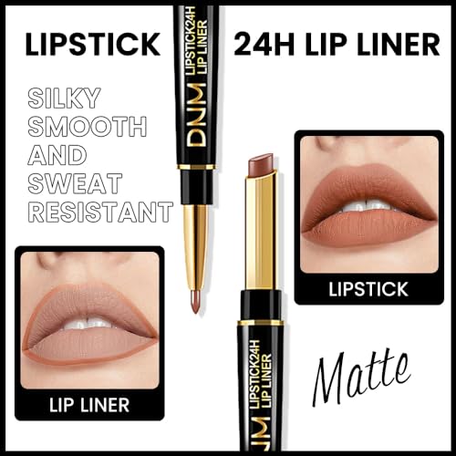 2-in-1 Matte Lip Liner & Lipstick Combo - 24hr Waterproof