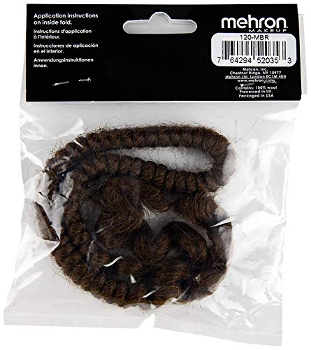 Mehron Crepe Hair 12 Inch Medium Brown for Beards & FX