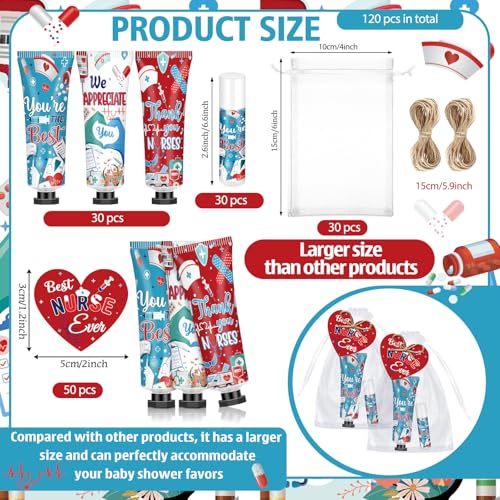 CNA Week Gift Set - 30 Hand Creams & Lip Balms with Tags