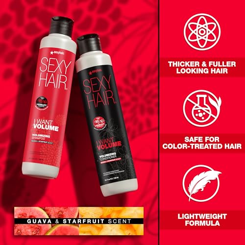 SexyHair I WANT VOLUME Shampoo/Conditioner | 10% More Volume | Lightweight Formula | All Hair Types*
