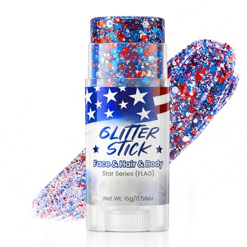 Flag Variation Patriotic Glitter Stick for Face & Body - 4th July, Independence Day, US Soccer Support