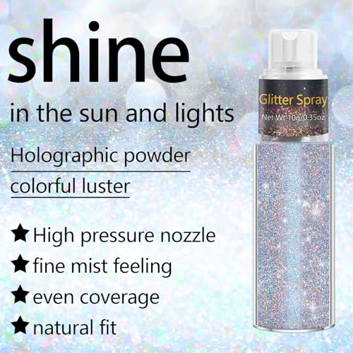 Holographic Glitter Spray for Hair & Body - 10g Meilury