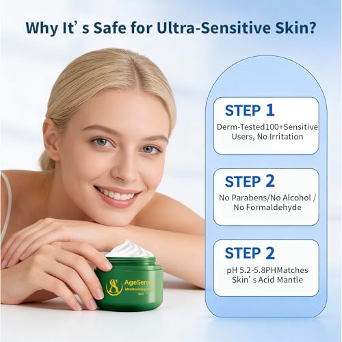 Daily Facial Moisturizer Cream, Formulated Without Common Irritants for Those with Sensitive Skin, Squalane & Hyaluronic Acid, Moisture Barrier Repair, Long Lasting Hydration£¬1.7 fl oz