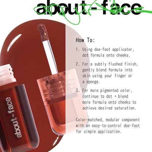 about-face Blush Rush Liquid Blush ? Hydrating, Buildable Formula with Jojoba Oil, Hyaluronic Acid, and Squalane ? Long-Lasting Dewy Finish ? Vegan & Cruelty-Free (Grand Prix ? Rich Brown)