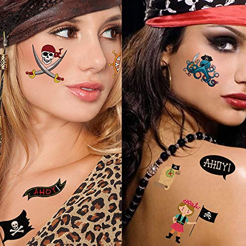 Pirate Temporary Tattoos (96pcs) - Waterproof Party Favors