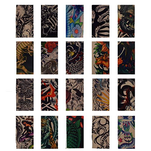HOVEOX 20PCS Temporary Tattoo Arm Sleeves