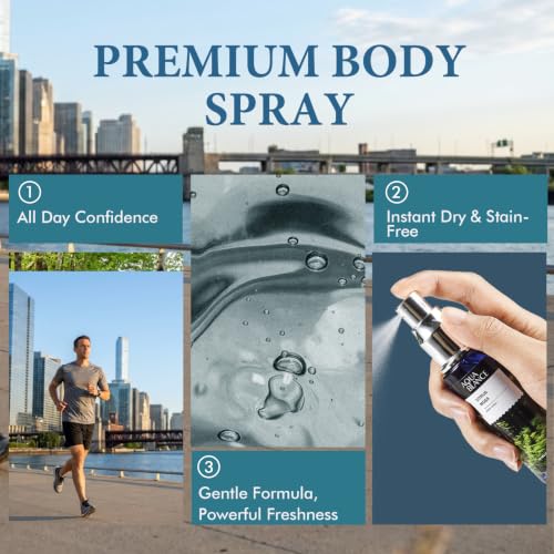 Aqua Blance Men's Travel Body Spray Gift Set - 3 Pack, 60ml Each