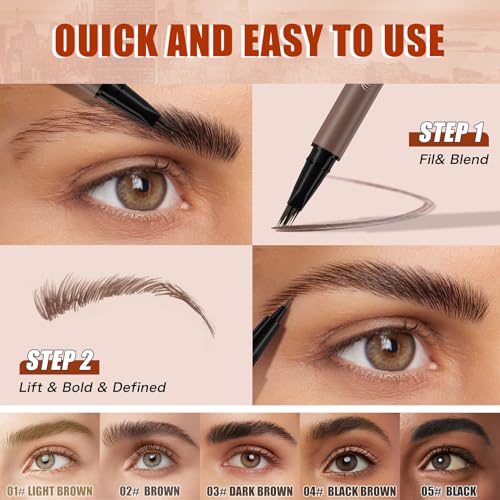 4D Microblading Dual-Ended Eyebrow Pen - Ultra-Fine & Angled Tips