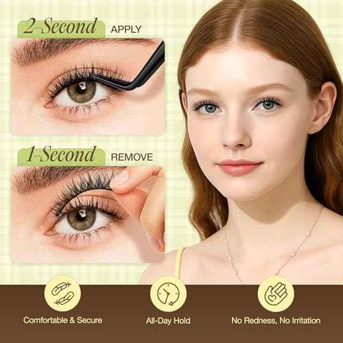 LASHVIEW Self Adhesive Eyelashes Natural Look Press On Lashes No Glue Need Eyelashes Reusable Cat Eye Wispy Self-adhesive False Lashes with Replacement Adhesive Strips 5 Pairs(CV122)