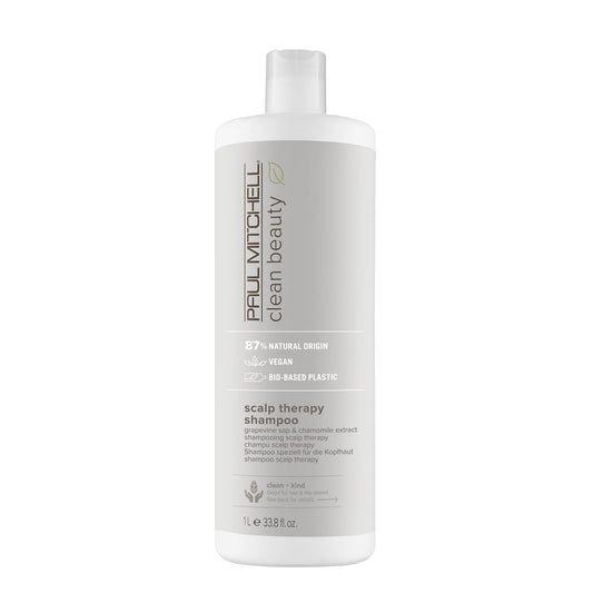 Paul Mitchell Clean Beauty Scalp Therapy Shampoo, Gently Cleanses + Refreshes All Hair Types, Especially Dry, Oily + Sensitive Scalps, 33.8 fl.oz.