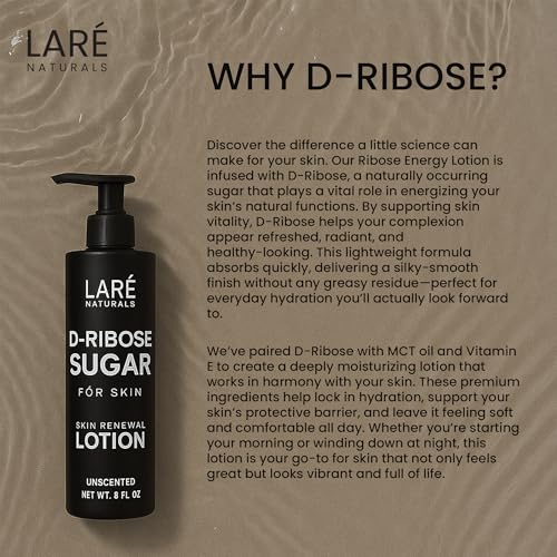 Ribose Sugar for Skin - Ribose Cream - D-Ribose - Working Hands Cream - Lightweight Moisturizer with D-Ribose & Vitamin E - 8 fl oz - Unscented