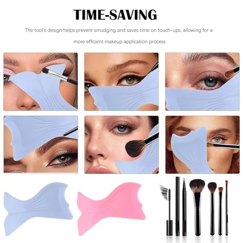 7-in-1 Silicone Eyeliner Stencil Tool – Eyebrow Shaper & Makeup Guide