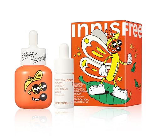 innisfree x Steven Harrington Limited Edition, Korean Beauty Vitamin C Green Tea Enzyme Serum Set for Glowing Skin