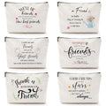 Xuniea 6 Pieces Girls Trip Gifts Favors, Girls Trip Gifts for Women, Good Friend Cosmetic Bag Friendship Makeup Bag Travel Cases with Portable Zipper, Graduation Birthday
