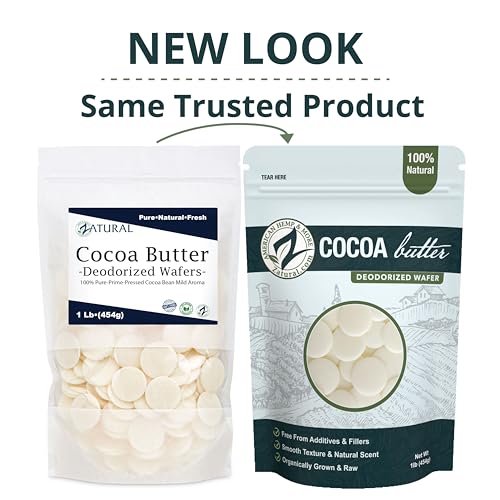 Zatural Raw Cocoa Butter Wafers Deodorized ? 100% Pure Food-Grade Prime-Pressed Cocoa Butter, Neutral Scent, for DIY Lotion Lip Balm Soap Chocolate & Candles (16 oz Wafers)