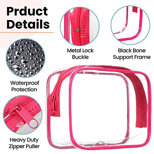 Reginary 25 Pieces Clear Makeup Bags Bulk cosmetic bags with Zipper Travel Toiletry Bags Waterproof Portable Transparent zippered pouches for Women Men Traveling Business Trip Bathroom Home