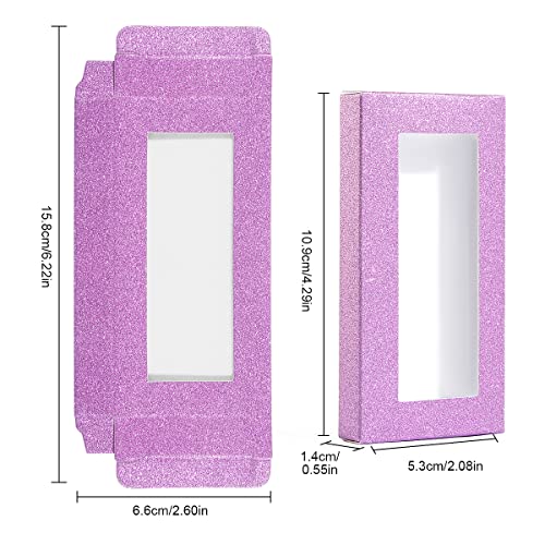 20 Pieces Eyelash Boxes with Clear Window & 20 Mascara Wands