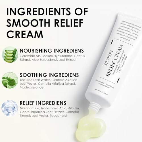 Relief Cream for Skin Barrier Support, Soothing & Nourishing Care for Blemish-Prone and Uneven Skin Tone with Arbutin, Tranexamic Acid & Niacinamide, Vegan Formula for Sensitive Skin, 1.69 fl oz