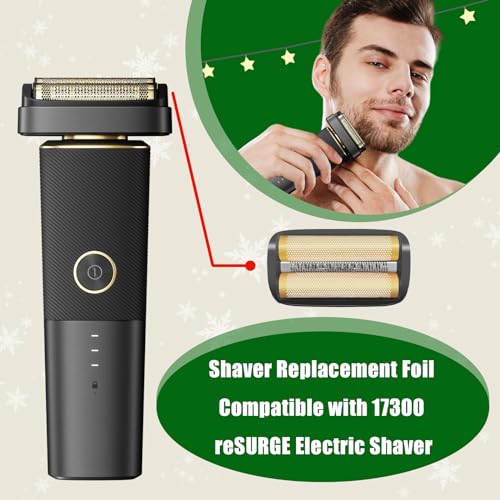 Shaver Replacement Foil and Inner Cutters Compatible with Andis 17300 reSURGE Electric Shaver,Black (2 Pack)
