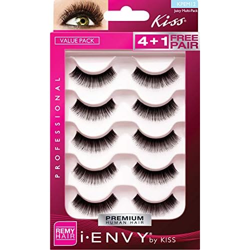 iENVY by KISS Juicy Volume 01 5 Pair Multi Pack (KPEM12) (3 Pack) Short Length Made of Human Natural Hair