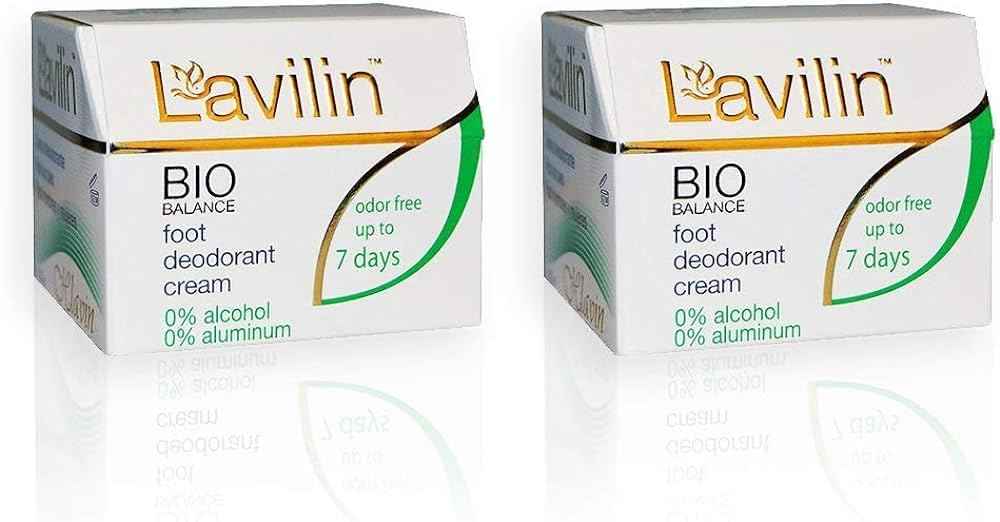 Lavilin Bio Balance Foot Deodorant Cream - Up to 7 DAYS Long-Lasting Foot Odor Control - Aluminum Free, Alcohol Free and Paraben Free (2 Pack)
