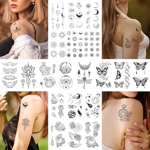 Celaza 61 Sheets Temporary Tattoos for Women, 275 Styles
