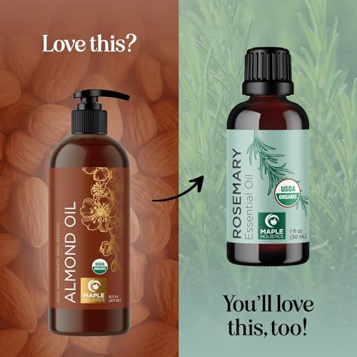 Organic Sweet Almond Oil - Cold Pressed 16oz for Skin & Hair