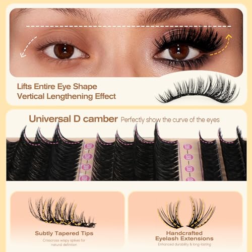 D Curl Lash Clusters Kit 30D-100D DIY Extensions 456PCS