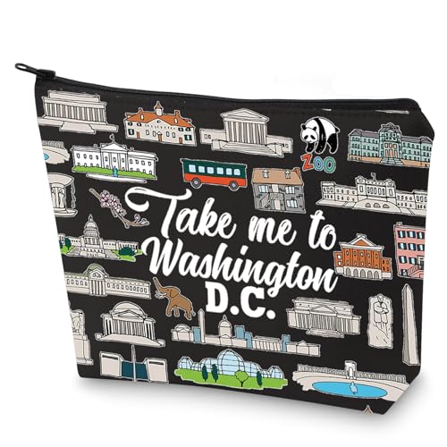 WZMPA Washington DC Travel Cosmetic Bag - Souvenir Gifts Take Me To DC Zipper Pouch Bag Merchandise