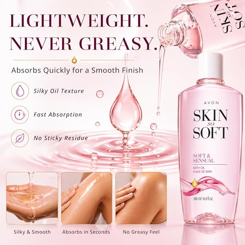 Moisturizing Body Oil with Argan - 16.9 oz Soft & Sensual Bath Oil