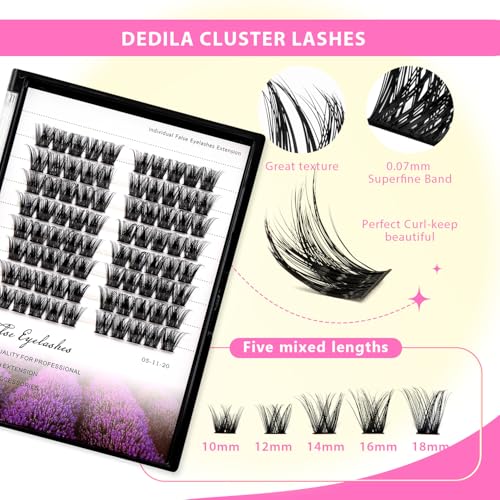 D Curl 80 Clusters Dramatic False Eyelashes 12mm - Volume Extensions