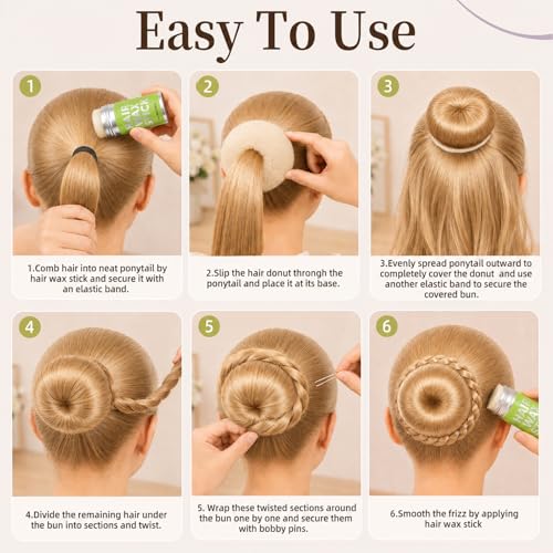 Blonde Bun Maker Kit with 4 Donut Hair Buns & Accessories