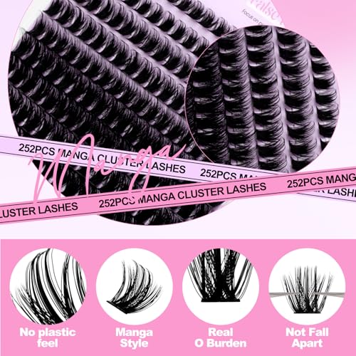 100D Spiky D-Curl Lash Clusters - Anime Manga Volume Lashes 10-18mm