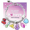 KATSEYE Inspired Bracelets with Pink K-Pop Style Card