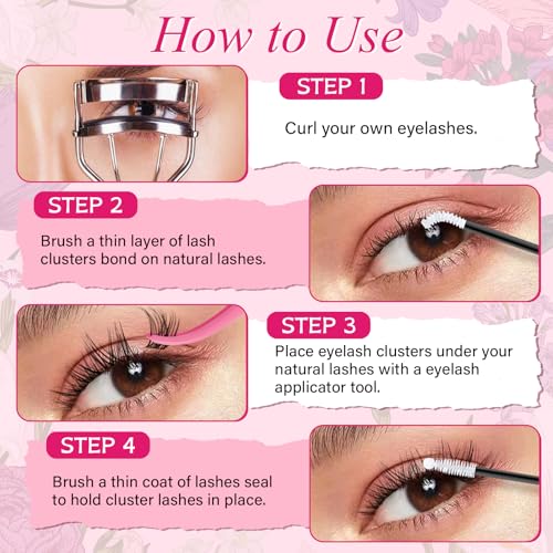 Wispy Lash Clusters 8-16mm CC Curl Invisible Band