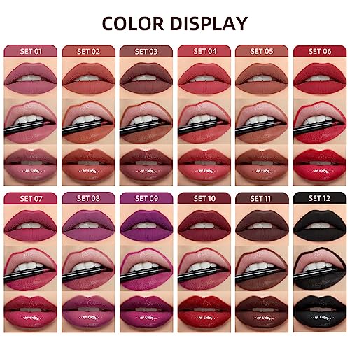 3-In-1 Lip Kit: Lipliner, Liquid Lipstick & Gloss Set