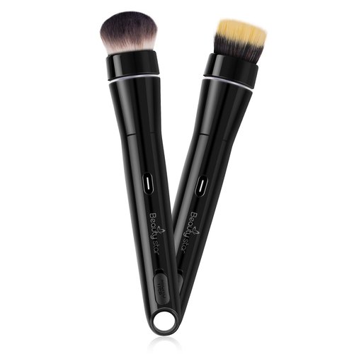 360° Electric Makeup Brush with 2 Replaceable Brush Heads, 2 Adjustable Speeds, Fast and Even Makeup Application, Time-Saving, Gift for Women