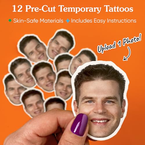 Custom Photo Temporary Tattoos, Set of 12 | Personalized Party Favors