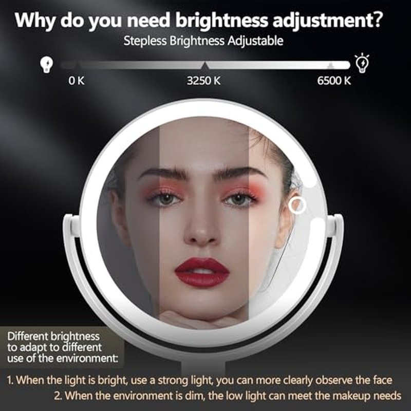 MIYADIVA 30X Magnifying Makeup Mirror with Lights & Touch Switch