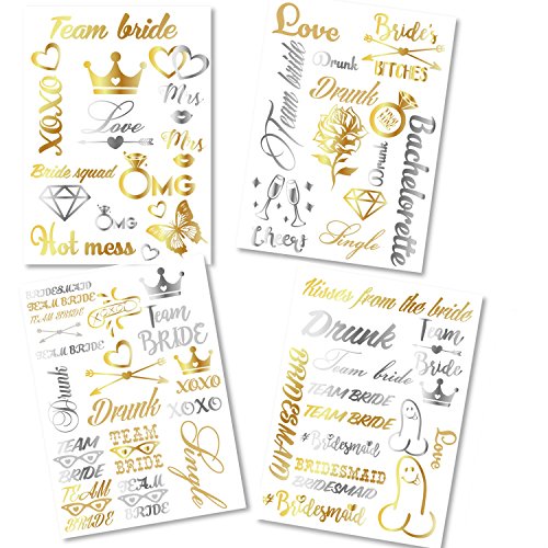 Party Bride and Bride Tribe Temporary Tattoos