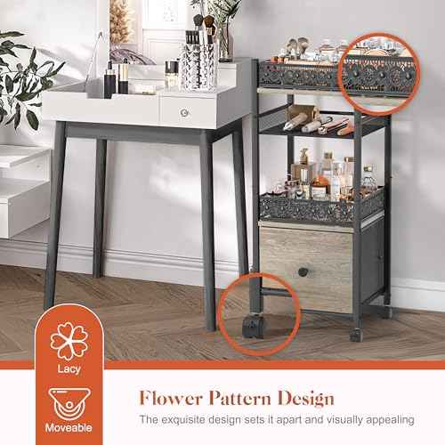 Makeup Organizer, Large Skincare Organizers, Make Up Organizers for Vanity, Makeup Storage Cosmetic Organizer with Drawer, Bathroom Vanity Organizer Makeup Holder Cart for Skin Care Hair Tool Beauty