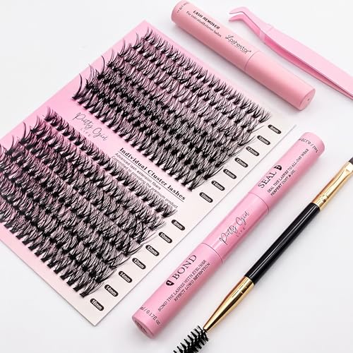 DIY Wispy Lash Clusters Kit - 280pc Eyelash Extensions with Bond & Seal