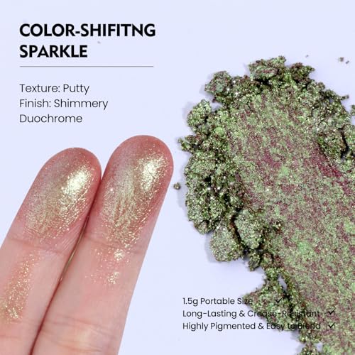 Chameleon Duochrome Eyeshadow Moss Green & Mauve Refill Pan